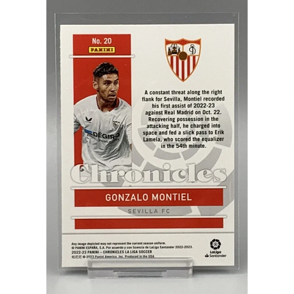 Gonzalo Montiel 2022-23 Panini Chronicles La Liga Purple Astro #20 Sevilla‎